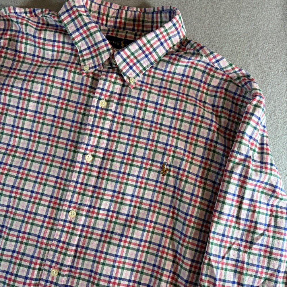 Polo Ralph Lauren Mens XXL Plaid Button Down Shirt Multi Color LongSleeve Cotton